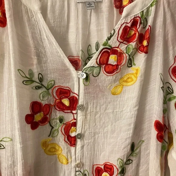 Anthropologie Rose and Everly Embroidered Top XL - Picture 2 of 4